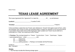 Texas Lease Agreement Template