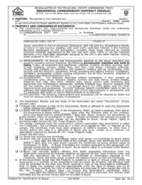 Texas Residential Condominium Contract (Form 30-16)