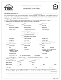 Texas Seller's Disclosure Notice (Form 55-0)