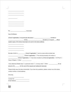 Free Transcript Request Form & How To Write It | Legal Templates