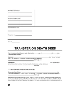 Transfer on Death Deed Template (TOD)