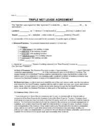 Triple Net Lease Agreement Form