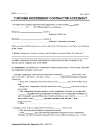 Tutoring Independent Contractor Agreement