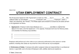 Utah Employment Contract Template