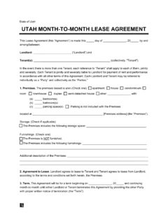 Utah Month-to-Month Rental Agreement