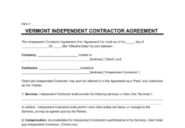 Vermont Independent Contractor Agreement