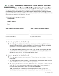 Vermont Lead Law Disclosure and EMP Verification Form