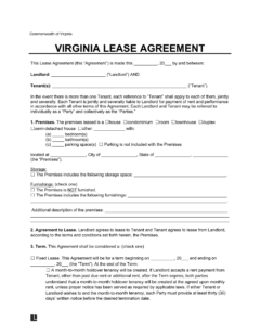 Virginia Lease Agreement Template