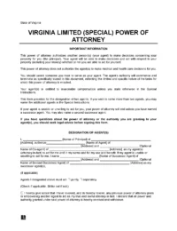 Virginia Limited Power of Attorney Form