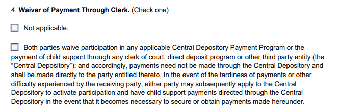 Waiver of Payment Through Clerk