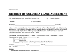Washington DC Residential Lease Agreement