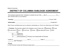 Washington DC Sublease Agreement Template
