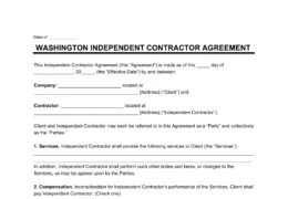 Washington Independent Contractor Agreement