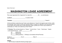 Washington Lease Agreement Template
