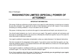 Washington Limited Power of Attorney Form