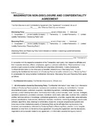 Washington Non-Disclosure Agreement Template