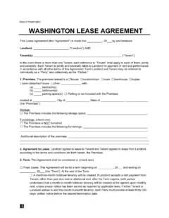 Washington Standard Residential Lease Agreement