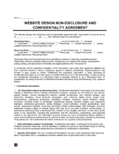 Website Design Non-Disclosure Agreement (NDA) Template