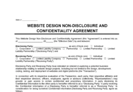 Website Design Non-Disclosure Agreement (NDA) Template