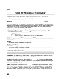 Week-to-Week Lease Agreement Template