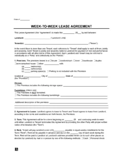 Week-to-Week Lease Agreement Template