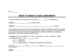 Week-to-Week Lease Agreement Template