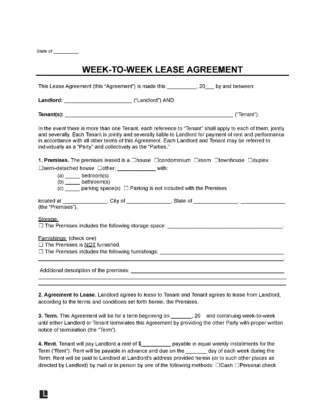 Week-to-Week Lease Agreement Template