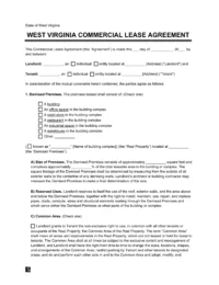 West Virginia Commercial Lease Agreement