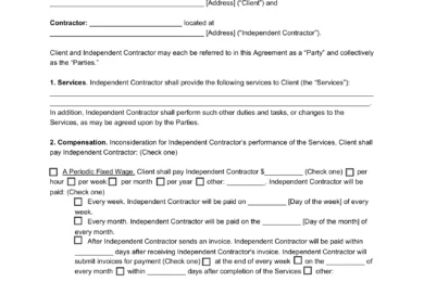 West Virginia Independent Contractor Agreement