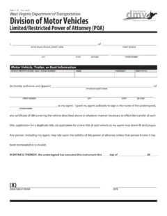 West Virginia Motor Vehicle Power of Attorney Form DMV-9-TR