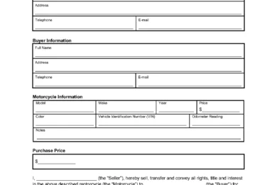 west virginia motorcycle bill of sale