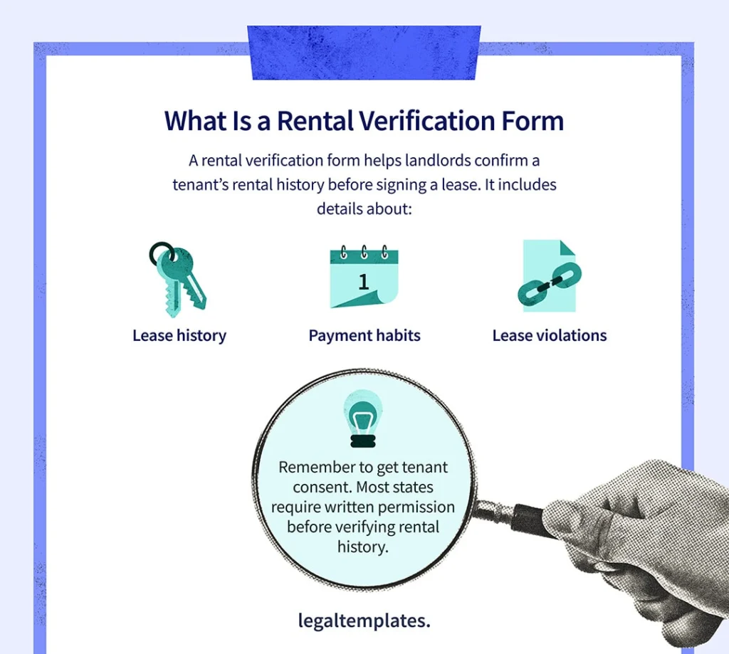 What is rental verification form infographic.