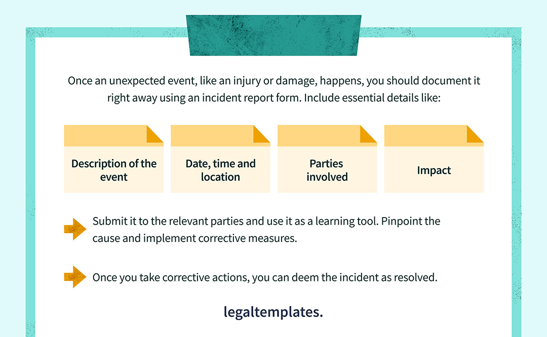 What Is an Incident Report infographic showing the purpose and details of an incident report form