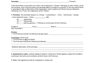 Wisconsin Lease Agreement Template