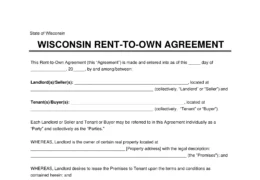 Wisconsin Rent-to-Own Lease Agreement