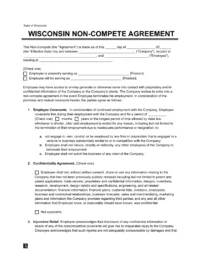 Wisconsin Non-Compete Agreement Template