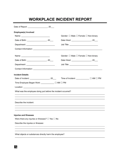 Workplace Incident screenshot
