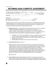 Wyoming Non-Compete Agreement Template