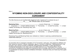 Wyoming Non-Disclosure and Confidentiality Agreement Template