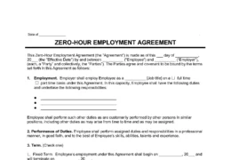 Zero-Hour Employment Agreement Template