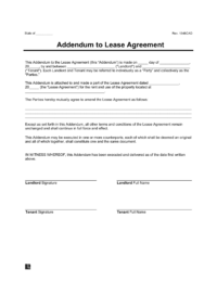 addendum to lease agreement