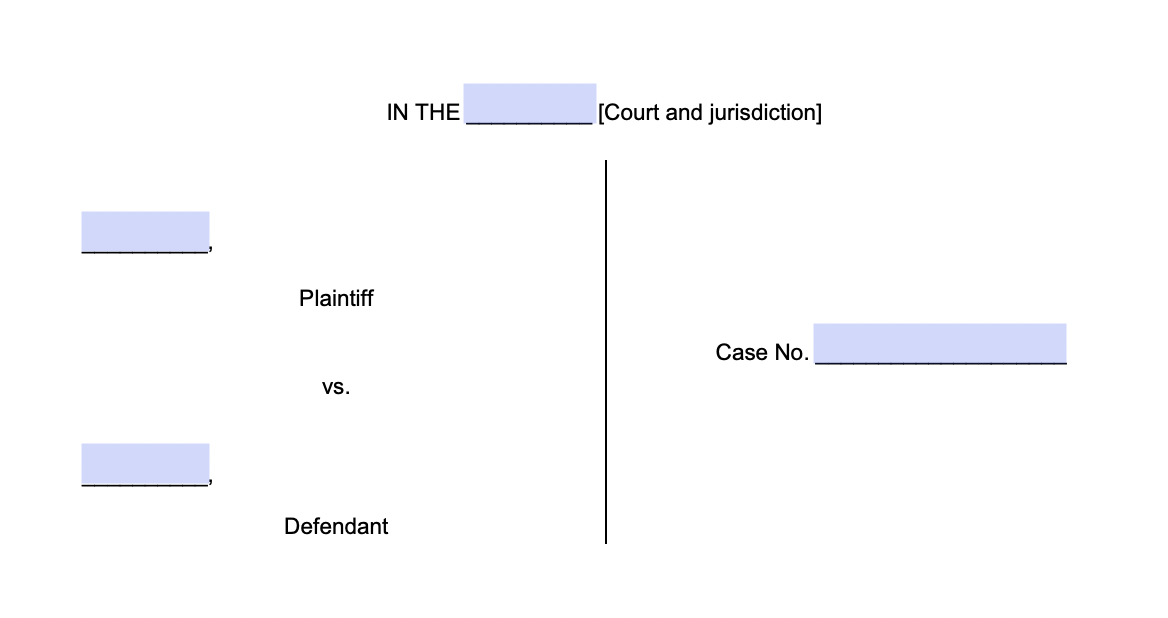 An example where to include court case information in an affidavit