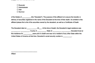 Affidavit of Domicile Form