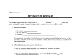 Affidavit of Heirship Form