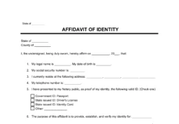 Affidavit of Identity Template
