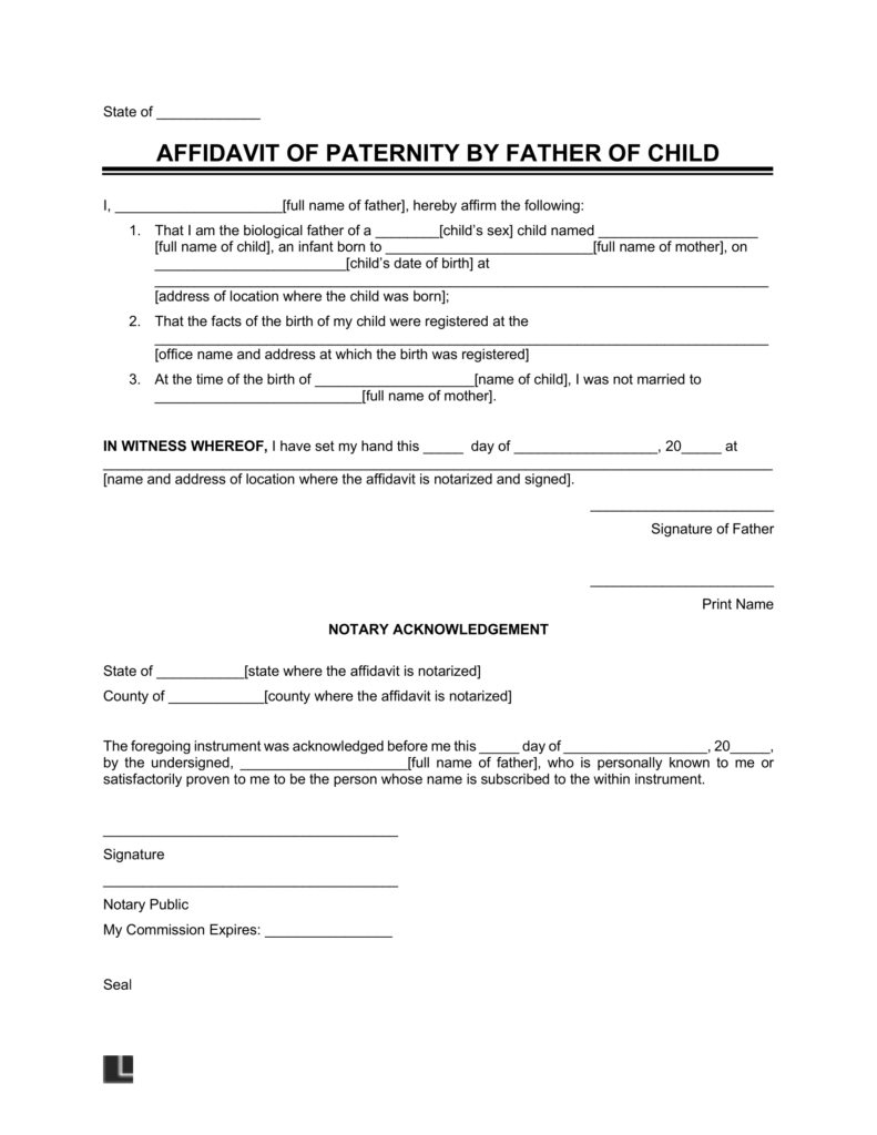affidavit of paternity