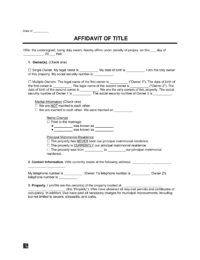 affidavit of title