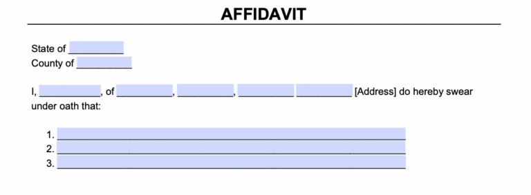 Free Affidavit Template PDF Word Form Free Affidavit Template PDF Word Form