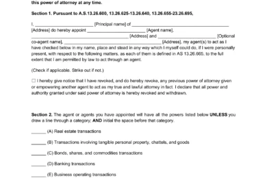 Alaska Power of Attorney Form