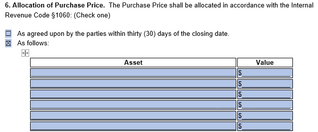 allocation of purchase price
